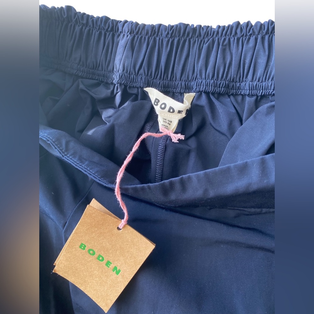 NWT Boden Taffeta Pull On Midi Skirt In Navy Sz 6R - Picture 6 of 9